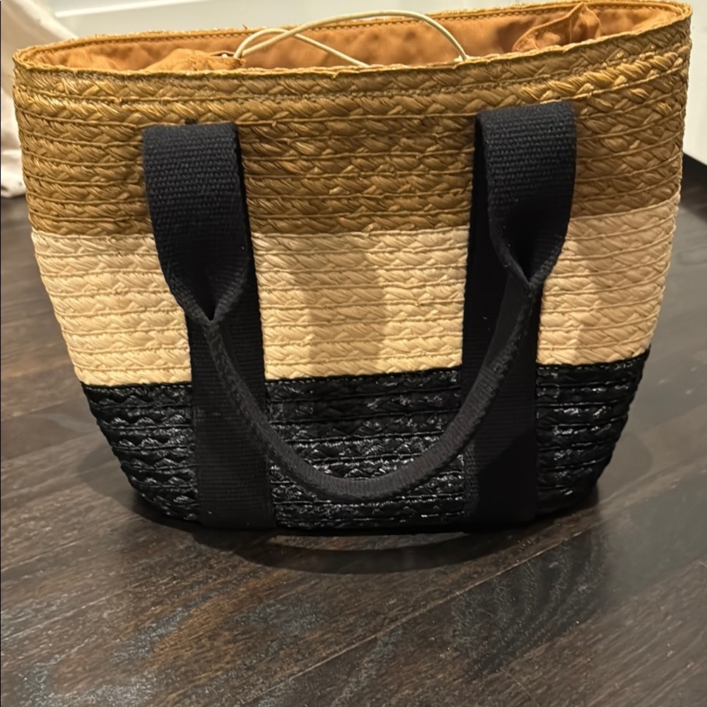 Caterina Bertini Black and Tan Woven Bag